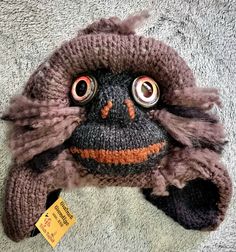 Each Bigfoot/Sasquatch hat is handmade--the combination of colors and yarn type, along with eye variations and expressions ensure that no two are exactly alike.  ITEM PICTURED IS WHAT YOU WILL RECEIVE (size in title).  Hats are warm and soft, with earflaps; each is individually named, using different world-wide terms for the Sasquatch. Sizes are suitable for adults and older children (smaller sizes can be requested).  As they are knit and do stretch, the average size fits most.  Hats come prewashed so there is no fear of shrinking.  Nearly all yarn is acrylic, but some have a small percentage of wool or other natural fiber. I have been interested in Sasquatch (the name I prefer) since childhood.  I believe that there are undiscovered species in this world, small and large, that have manage Bigfoot Sasquatch, Crochet Inspiration, No Fear, This World, Natural Fibers, Labour Day, Caps Hats, Accessories Hats, Winter Hats