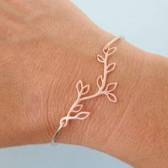 My favorite olive branch in rose gold filled. Such an elegant piece Rose Gold Bracelet For Bridesmaid Gift, Rose Gold Bangle Jewelry For Bridesmaid Gift, Adjustable Rose Gold Jewelry For Bridesmaid Gift, Delicate Rose Gold Friendship Bracelet, Delicate Rose Gold Bracelets For Bridesmaids, Delicate Rose Gold Bracelet For Bridesmaids, Rose Gold Bangle For Friendship, Olive Branch Jewelry, Rose Gold Bridesmaid Jewelry