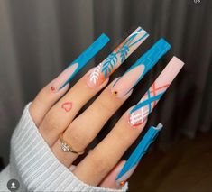 Mixed Nails, Lisa Nails, Ink Nails, Really Long Nails, Extra Nails, August Nails, 2024 Nails, Fancy Nails Designs, Long Nail Designs