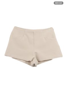 solid-micro-shorts-oa429 / Beige Beige Short-length Nylon Bottoms, Fitted Beige Mini Shorts, Micro-elastic Solid Color Shorts, Micro-elastic Solid Shorts With Contoured Waistband, Breathable Micro-elastic Nylon Shorts, Bolero Sweater, Minimal Prints, Boatneck Sweater, Beige Top