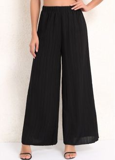 Color:Black;Size:3XL;Package Contents:1 X Pants; Black Non-stretch Wide Leg Pants For Night Out, Non-stretch Black Wide Leg Pants For Night Out, Black High Waist Wide Leg Pants With Elastic Waistband, Black Non-stretch Wide Leg Pants, Black High-waisted Wide Leg Pants For Summer, Chic Black Non-stretch Wide Leg Pants, Non-stretch Black Wide-leg Pants, Black Non-stretch Pants With Elastic Waistband, Non-stretch Black Pants With Elastic Waistband