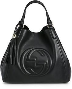 Gucci Soho Medium Shoulder Bag Chic Gucci Hobo Bag With Main Compartment, Luxury Hobo Bag With Top Handle For Fall, Luxury Satchel Hobo Bag For On-the-go, Gucci Satchel Handbags, Luxury Chic Hobo Bag For Shopping, Luxury Gucci Hobo Bag, Trending Gucci Bags, Luxury Designer Top Handle Hobo Bag, Luxury Women's Shoulder Bag With Logo Plaque