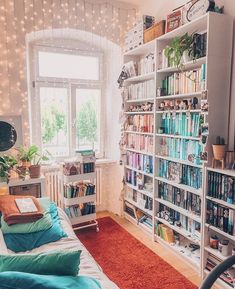 a living room filled with lots of books