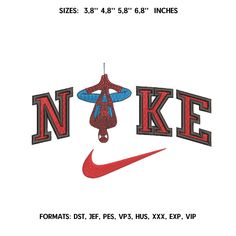 the nike logo is shown in red and blue