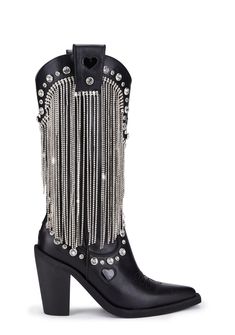 base|black Western Boots With Rhinestone Fringe For Fall, Western Rhinestone Fringe Boots For Fall, Western Party Boots With Fringe, Black Western Boots With Rhinestone Rivets, Party Leather Boots With Rhinestone Fringe, Leather Party Boots With Rhinestone Fringe, Western Boots With Rhinestone Fringe And Round Toe, Cowgirl Fringe, Customised Clothes