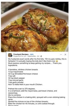 Lose It App Recipes, One Pot Soup, Simple Family Meals, American Foods, Chicken Breast Recipes Baked, Lasagna Soup, Chicken Main Dishes, Crockpot Recipes Slow Cooker, Chicken Recipes Casserole