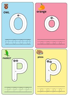 the letter p is for orange, o is for pizza and i is for owl