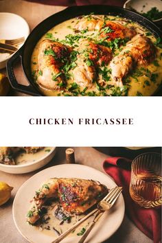 chicken fricassee, chicken dinner idea Chicken Fricassee, Buttered Noodles, Mushroom Chicken, Chicken Stew, Entertaining Recipes, Dinner Idea, Delicious Dinner