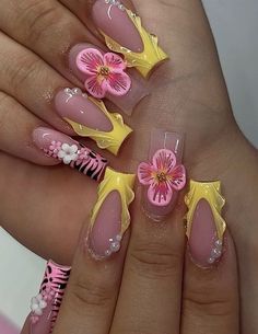 Pink Tip Nails, Long Acrylic Nail Designs, Glamour Nails, Acrylic Nails Coffin Pink, Acrylic Nails Coffin Short