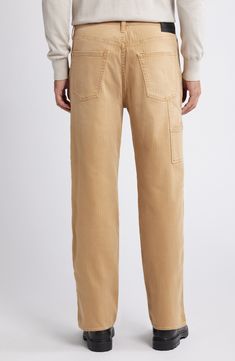 Traditionally rugged workwear gets a refined upgrade with streamlined utility pants made from Japanese cotton twill with light stretch and cut in a straight-leg silhouette. 30" inseam; 18" leg opening; 12 1/4" front rise Zip fly with button closure Front patch pockets 99% cotton, 1% elastane Machine wash, tumble dry Made in the USA of imported fabric Utility Straight Leg Cargo Jeans With Welt Pockets, Straight Bottoms With Patch Pockets For Work, Straight Workwear Bottoms With Patch Pockets, Straight Work Pants With Side Pockets, Utility Work Pants With Cargo Pockets And Straight Hem, Workwear Pants With Patch Pockets And Straight Shape, Straight Pants With Patch Pockets For Work, Workwear Pants With Cargo Pockets And Straight Hem, Utility Work Pants With Patch Pockets Straight Hem