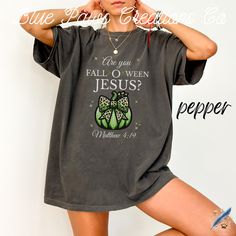 Holiday Gifts, Christmas Gifts, Gifts for Girls, Gifts for Women, Baptism Gifts, Christian Gifts Thanksgiving  Comfort Colors® Christian Shirts  Ideal for: Witnessing Gift, Birthday gifts, Matching group shirts, Baptism gifts, Holidays and special occasions gifts 🌸Welcome to Blue Paws Creations Co.! Comfort Colors® 1717 Tee - Christ-Centered Design, 100% Ring-Spun US Cotton, Durable & Comfortable ✔️👚Product Description: Experience ultimate comfort and timeless style with the Comfort Colors® 17 Jesus Thanksgiving Shirts, Christian Halloween, Jesus Gifts, Fall O, Gifts Christian, Funny Pumpkins, Jesus Shirt, Group Shirts, Baptism Gifts