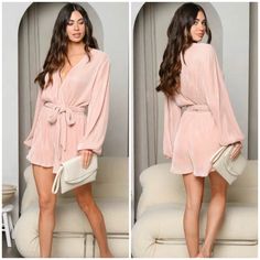 Long Sleeve V-Neck Pleated Waist Tie Romper Blush Romper Fabric: 95% Polyester 5% Spandex. Fit Is True To Size C26 Boutique Pants, Diva Boutique, Long Jumpsuits, Women Trends, Waist Tie, Trend Setter, Diva, Pant Jumpsuit, Jumpsuit Romper