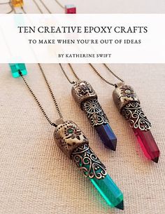 three necklaces with skulls on them and the words ten creative diy crafts to make when you're out of ideas