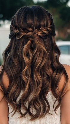 Hair Inspiration For Wedding, Bridesmaid Hair For Long Thick Hair, Hair Half Up Half Down With Bow, Wedding Hair With Bangs Long, Bridesmaid Hair Long Hair, Bridesmaid Hair For Long Hair, Brides Maids Hairstyle Long Hair, Easy Wedding Hairstyles For Long Hair, Bridesmaid Hair With Braid