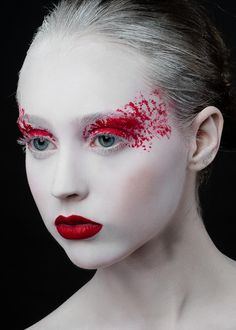 Blood Makeup, Fashion Editorial Makeup, Avant Garde Makeup, Royal Blood, White Makeup, Runway Makeup, Stage Makeup, Fantasy Makeup