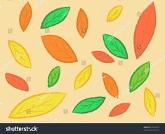 colorful leaves on a beige background