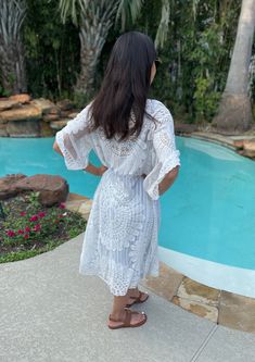 This item is available for local pick up from Magnolia, TX or select a shipping option and have it shipped directly to you. Spend over $99 and shipping is on me! This gorgeous quarter sleeve lace kimono is ideal for the up coming season. It’s light weight and versatile. It can be paired with shorts, jeans, capris, dresses or even used as a swim suite cover up. So many options with this one! Snag one now before it’s to late. 100% Polyester Front tie closure. One size 4-16. Lace Kimono, Boho Kimono, Shorts Jeans, Swimsuit Cover, Birdy, Quarter Sleeve, Magnolia, Off Shoulder Dress, Cover Up