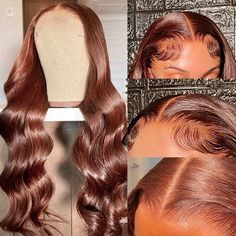 Hair Name: Lace Front Wigs Hair Style: Body Wave Hair Hair Length: 8-30 inches Wig Weight: 200-320g/Wig (Depending on Length and Density) Color: #33 Color Reddish Brown Density: 150%, 200% Lace Size: 13x4 Lace Frontal Cap Size: Medium, about 22.5 inches Quality: 100% Virgin Human Hair Last for One More Year lace Medium Brown Top Swiss Lace Hairline Pre plucked Shipment: DHL, FedEx, or UPS 3-7 Business Days Auburn Wigs, Wigs Body Wave, Human Hair Color, Blonde Lace Front Wigs, Brazilian Remy Hair, Colored Wigs, Brown Wig, Auburn Hair, Body Wave Wig