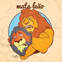 an image of two lions hugging each other with the words mata leo on it's back