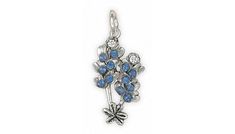 Our Bluebonnet Charm weighs approximately 2.64 grams in sterling silver. This design measures approximately 1 inch high. This is an original handmade Esquivel and Fees Bluebonnet Charm jewelry design. Our Bluebonnet Charm jewelry is hand cast, using the lost wax casting process and is hand finished When you place your order. Please allow extra time while we make these for you. This charm is accented with Swarovski © Austrian Crystals. This Bluebonnet design is hand cast in .925 sterling silver. Slide Bracelet, Wax Casting, Lost Wax Casting, Casting Jewelry, Jewelry Sterling Silver, Blue Bonnets, Lost Wax, Hand Cast, Jewelry Gift Box