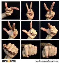 multiple pictures of hands making the number one sign with their fingers and thumbnails