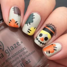 Fall Thanksgiving Nails, Halloween Nails Diy, Thanksgiving Nail Art, Unghie Nail Art, November Nails, 13 November, Nagel Tips, Creative Nail Designs