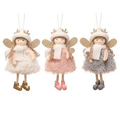 PRICES MAY VARY. Whole Set: 3pcs/set, White, Pink and Grey Skirts Christmas Tree Hanging Angel Winged Fairy Doll Decoration High Quality: Made of high quality fluff and chemical fiber cloth material which is smooth, healthy, wear-resistant and can be long time kept Easy to hang: Can be easily decorated hanging on Christmas Trees, Walls, Windows, Doors, Shelves, Bags, TV Cabinets, Rooms, etc. Anywhere to Place: Can be decorated on Christmas at Homes, Hotels, Department Stores, Restaurants, Office Christmas Angel Doll, Fairy Christmas, Holiday Angel, Elf Decorations, Angel Doll, Christmas Dolls, Angel Ornaments, New Years Party, Christmas Angels