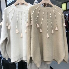 Áo Blu, Ropa Upcycling, Pearl Nail, Stylish Winter Outfits, Diy Clothes Design, Beaded Sweater, Trendy Fashion Tops, 자수 디자인, Stylish Dress Book