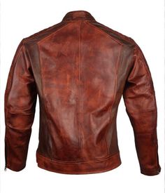 Men's Brown Leather Cafe Racer Motorcycle Jacket | Alex Gear Outfits – AlexGear Moto Style Distressed Brown Leather Jacket, Rugged Brown Leather Jacket With Leather Lining, Cafe Racer Style Brown Leather Jacket For Motorcycling, Brown Leather Cafe Racer Jacket For Motorcycling, Classic Brown Leather Jacket For Motorcycling, Distressed Brown Leather Moto Jacket, Brown Leather Outerwear For Motorcycling, Brown Leather Motorcycle Jacket, Motorcycle Leather Jacket