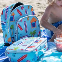 Your little one will be the talk of the playground with Wildkin's 12-Inch Backpack! The front zippered compartment is insulated, easy-to-clean, and food-safe – perfect for storing lunches and snacks. Its just-right size is great for packing diapers, wipes, a change of clothes, and more. As always, all of Wildkin’s 12 Inch Backpacks feature vibrant, playful patterns, so your child will love this fun new addition to their school and travel gear. Each 12 Inch Backpack was designed to coordinate wit Blue Summer School Backpack, Playful Backpack For Travel And Back To School, Fun Travel Backpack For Back To School, Rectangular Summer School Backpack, Preschool Backpack, Gym Backpack, Surf Shack, Toddler Backpack, Lightweight Backpack