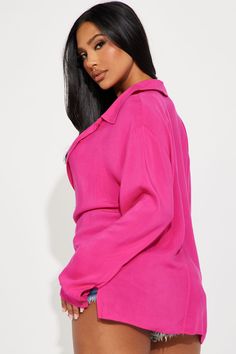 Available In Blue, Beige, And Fuchsia. Shirt Long Sleeve Button Down Collar 100% Rayon Imported | Vivien Shirt in Fuchsia size Small by Fashion Nova Shirt Long Sleeve, Shirts Blouses, Button Down Collar, Fashion Nova, Shirt Blouses, Long Sleeve Shirts, Blouses, Size Medium, Collar