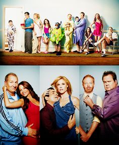 the cast of modern family posing for pictures