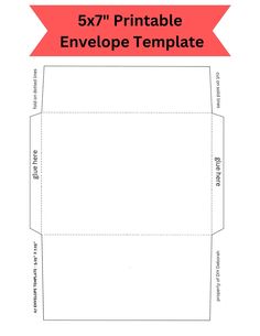 the 5x7 printable envelope template is shown