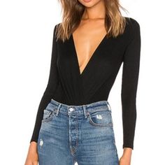 Revolve Privacy Please Ribbed Black Vneck Long Sleeve Bodysuit Small Nwt New With Tags Fitted V-neck Bodysuit For Date Night, Stretch V-neck Bodysuit For Date Night, Fall V-neck Bodysuit For Night Out, V-neck Fitted Bodysuit For Date Night, Fitted V-neck Bodysuit For Fall, Trendy Fall V-neck Bodysuit, Black V-neck Bodysuit For Spring, Black V-neck Bodysuit For Date Night, Black V-neck Bodysuit For Fall