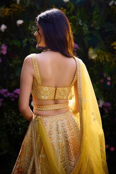 Apricot yellow raw silk lehenga with an attached cancan and zari and dori embroidery. Comes with a padded blouse, a dupatta and a belt. - Aza Fashions Yellow Raw Silk Lehenga With Zari Weaving, Yellow Lehenga With Resham Embroidery In Chinon, Yellow Raw Silk Lehenga With Cutdana, Yellow Cutdana Katan Silk Lehenga, Transitional Yellow Lehenga With Cutdana, Raw Silk Lehenga, Fashion App, Embroidered Silk, Raw Silk