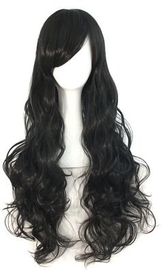 PRICES MAY VARY. 100% Brand New Material : 100% High Temperature Fiber New long curly wigs may be little tangled especially when you wear for the first time, which is normal. Wig Cap Size: The maximum circumference Approx 20~21inch/51~53cm(Exist 1~2cm normal error), the size of wig cap is adjustable Package included:1 wig 1. Our wig product is made of Kanekalon fiber, which is a thermostable Material, it can be curled or straightened by Electronic Hair stick less than 120 ℃. in General, The appr Log Hair, Spiral Curly Hair, Photoshop Flyer, Black Wigs, Wig Costume, Hairstyle Hairstyle, Character Clothing, Party Wig, Anime Wigs