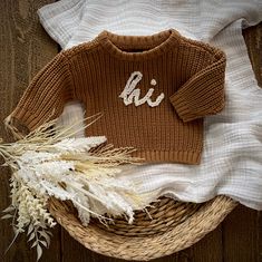 👋 Say "Hi" to adorable comfort with our enchanting collection of baby sweaters! Designed with love and crafted for coziness, these tiny wonders are perfect for keeping your little ones snug and stylish. Our sweaters are a delightful blend of fashion and functionality. The "Hi" collection features charming embroidered greetings, adding a touch of whimsy to your baby's wardrobe. Made with the gentlest fabrics, these sweaters provide a cozy cocoon for your bundle of joy. Whether you're heading out Coming Home Outfit, Taupe Color, Baby Sweaters, Precious Moments, Say Hi, Chunky Knit, Little One, Hand Embroidered, Baby Shower Gifts