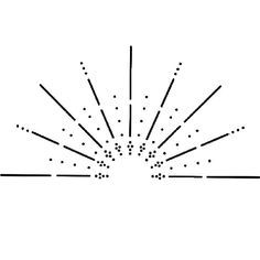 an abstract line drawing with sunbursts in the center on a white background