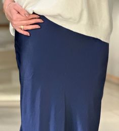 Made in Italy Blue Colour Waistband Satin Skirt, looks great with a jumper and some pumps or dress up for a night out. So comfortable on soft to wear. Blue.  One Size 8/14. Skirt A Line, Gray Cap, Star Sweater, Gold Polka Dots, Line Skirt, Pink Stars, Satin Skirt, Blue Colour, Smock Dress