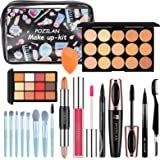 About this item 💋【PERFECT MAKEUP KIT】: This makeup kit will take you into the wonderful world of beauty. Complete girl/teen makeup, perfect gift set for holiday and Christmas gift idea for teen girls, gift for mom, gift for kids, gift for females. 💋【All-IN-ONE COMESTIC BAG 】: Combo bundle of all NEW Beauty Tools and Accessories. Contains multi-color matt eye shadow and glitter eye shadow, lip gloss, eyebrow cream, makeup pen, concealer, eye cream, etc., to meet your daily makeup needs. Brown Eyebrow Pencil, Vibrant Makeup, Makeup Sets, Makeup For Teens, Body Glitter