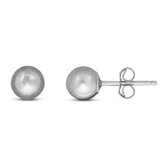 These beautiful and classic stud earrings for her feature a simple ball design set in chic 14K white gold. The 5mm earrings secure with friction backs. Classic Nickel-free Earrings With Round Beads, Classic Nickel-free Round Bead Earrings, Ball Stud Earrings, Ball Design, Kay Jewelers, Jewelry Repair, Design Set, Accessories Jewelry Earrings, Earring Backs