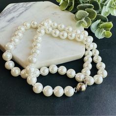 Classic White Beaded Necklace 18” Inches Jewelry Pearl Necklace, White Beaded Necklace, Pear Shaped Pendant, Cowrie Shell Necklace, Pearl Beaded Necklace, Cross Gift, Talisman Necklace, Snowflake Pendant, Jewelry White