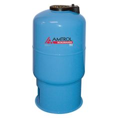 a blue propane tank with the word amtrol on it