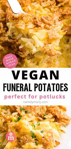 Vegan Cheesy Potatoes, Easter Vegan Recipes, Vegan Thanksgiving Appetizers Easy, Vegan Potato Casserole Recipes, Vegan Side Dishes Christmas, Vegan Potluck Dishes, Vegan Thanksgiving Recipes Sides, Vegan Potato Casserole, Vegan Potluck Recipes