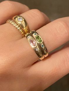 Duo Dot Bezel Ring by 23carat Dr Shoes, Dot Ring, Morganite Diamond, Bezel Ring, Dope Jewelry, Classy Jewelry, Stacked Jewelry, Funky Jewelry, Jewelry Lookbook