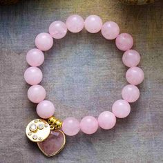 Amethyst Crystal Bracelet, Love And Healing, Attract Love, Rose Quartz Jewelry, Rose Quartz Bracelet, Rose Quartz Heart, Rosy Pink, Inner Healing, Rose Quartz Beads