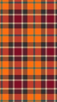 an orange and black plaid fabric