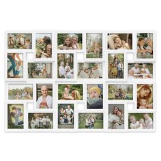 a collage of family photos is displayed on a white board with multiple pictures in it