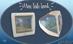 there are two fish tanks in the same box, one is white and the other is blue