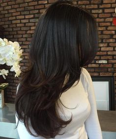 Multi-Layered Mix Tuns Bob Lung, Haircuts For Long Hair With Layers, Layered Hairstyles, Hairstyles For Layered Hair, Haircuts Straight Hair, Long Black Hair